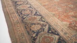 Persian Rug Mohtasham Kashan Handmade Area Antique Traditional 11'5"x17'4" (11x17) Red Blue Floral Design #26657