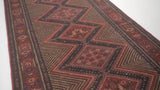 Persian Rug Quchan Handmade Runner Tribal 4'0"x15'6" (4x16) Red Blue Geometric Design #34709