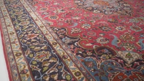 Persian Rug Mashhad Handmade Area Traditional 9'9"x12'5" (10x12) Red Blue Floral Design #35563