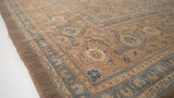 Persian Rug Mahal Handmade Area Neutral Vintage 10'9"x14'9" (11x15) Whites/Beige Blue Brown Herati Design #35623