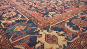 Persian Rug Mahal Handmade Area Antique Tribal 10'3"x15'1" (10x15) Blue Whites/Beige Herati Design #35811