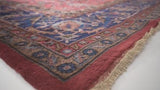 Oriental Rug Turkish Handmade Area Antique Traditional 11'10"x22'8" (12x23) Red Blue Floral Sarouk Design #36077