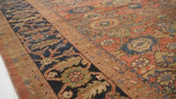 Persian Rug Mahal Handmade Area Antique Tribal 11'0"x13'5" (11x13) Red Blue Floral Design #33292