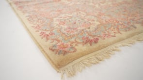 Oriental Rug Machine Made Handmade Area Traditional 10'0"x13'0" (10x13) Whites/Beige Pink Karastan Floral Design #34424