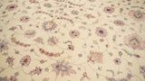 Oriental Rug Indian Handmade Area Traditional 12'0"x17'1" (12x17) Whites/Beige Blue Pink Floral Design #19623