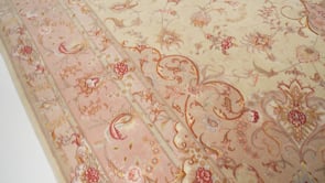 Persian Rug Tabriz Handmade Area Traditional 6'8"x10'0" (7x10) Whites/Beige Pink Naghsh Floral Design #36148