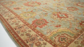 Oriental Rug Pakistani Handmade Area Transitional 8'4"x10'0" (8x10) Blue Whites/Beige Floral Oushak Design #36108