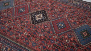 Persian Rug Yalameh Handmade Area Tribal 5'2"x7'10" (5x8) Blue Pink Geometric Design #35867