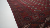 Persian Rug Turkmen Handmade Area Tribal 5'5"x7'7" (5x8) Red Bokhara Elephant Foot Design #34230