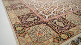 Persian Rug Tabriz Handmade Area Traditional 4'10"x6'4" (5x6) Whites/Beige Yellow/Gold Pink Dome Design #35928