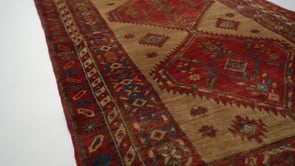 Persian Rug Sarab Handmade Runner Antique Tribal 3'5"x8'4" (3x8) Red Whites/Beige Geometric Design #30648