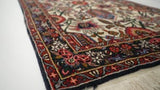 Persian Rug Bakhtiari Handmade Runner Tribal 3'0"x13'0" (3x13) Whites/Beige Green Red Floral Design #33860