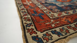 Persian Rug Baloch Handmade Runner Antique Tribal 3'8"x14'5" (4x14) Blue Red Geometric Design #33933