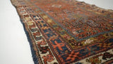 Persian Rug Gharajeh Handmade Runner Antique Tribal 3'1"x18'5" (3x18) Red Blue Geometric Design #31693