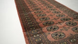 Oriental Rug Pakistani Handmade Runner Tribal 2'7"x8'1" (3x8) Pink Bokhara Elephant Foot Design #21422