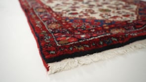 Persian Rug Hamadan Handmade Runner Tribal 2'9"x13'10" (3x14) Red Whites/Beige Floral Design #35999