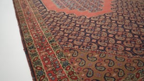 Persian Rug Khoy Handmade Area Traditional Vintage 4'7"x11'2" (5x11) Red Blue Paisley/Boteh Design #17703