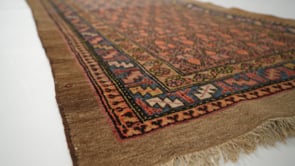 Persian Rug Malayer Handmade Runner Tribal Vintage 3'4"x10'7" (3x11) Whites/Beige Orange Blue Geometric Design #35750