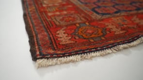 Persian Rug Malayer Handmade Runner Tribal Vintage 3'7"x9'10" (4x10) Red Blue Geometric Design #28891