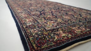 Persian Rug Hamadan Sharbaft Handmade Runner Traditional 3'2"x10'5" (3x10) Blue Floral Design #35106