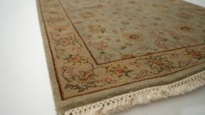 Oriental Rug Indian Handmade Runner Transitional 2'8"x10'1" (3x10) Blue Whites/Beige Oushak Design #32556