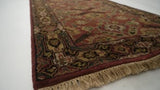 Oriental Rug Indian Handmade Runner Transitional 3'1"x15'11" (3x16) Red Green Jaipur Floral Design #23521