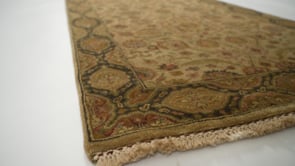 Oriental Rug Indian Handmade Runner Transitional 3'0"x14'2" (3x14) Whites/Beige Jaipur Floral Design #27973