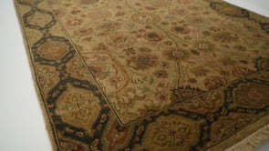 Oriental Rug Indian Handmade Runner Transitional 3'2"x10'1" (3x10) Whites/Beige Jaipur Floral Design #31882