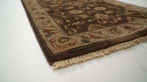 Oriental Rug Indian Handmade Runner Transitional 2'7"x9'11" (3x10) Brown Floral Design #32988