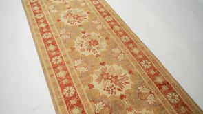 Oriental Rug Pakistani Handmade Runner Transitional 2'9"x10'4" (3x10) Whites/Beige Red Oushak Design #27016