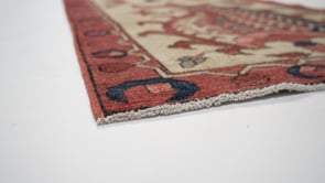 Oriental Rug Pakistani Handmade Runner Transitional 2'10"x9'10" (3x10) Red Whites/Beige Open Field Paisley/Boteh Design #34558