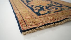 Oriental Rug Pakistani Handmade Runner Transitional 2'5"x14'1" (2x14) Blue Whites/Beige Oushak Design #19756