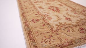 Oriental Rug Pakistani Handmade Runner Transitional Neutral 2'7"x9'9" (3x10) Whites/Beige Floral Oushak Design #35465