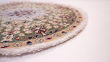 Persian Rug Nain Handmade Round Traditional 2'6"x2'6" (3x3) Green Floral Design #35737