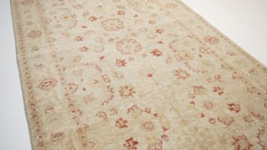 Oriental Rug Pakistani Handmade Runner Transitional 4'0"x10'8" (4x11) Whites/Beige Red Floral Design #35988