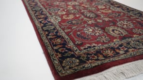 Oriental Rug Indian Handmade Runner Traditional 2'7"x8'1" (3x8) Red Blue Floral Design #32398