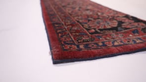 Persian Rug Sarouk Handmade Runner Traditional 1'8"x10'0" (2x10) Red Blue Partition Design #31958