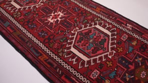 Persian Rug Gharajeh Handmade Runner Tribal 2'5"x10'0" (2x10) Red Geometric Design #33355