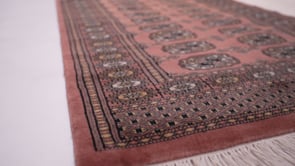 Oriental Rug Pakistani Handmade Runner Tribal 2'6"x8'2" (3x8) Pink Bokhara Elephant Foot Design #18741