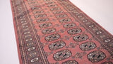 Oriental Rug Pakistani Handmade Runner Tribal 2'7"x8'0" (3x8) Pink Bokhara Elephant Foot Design #18742