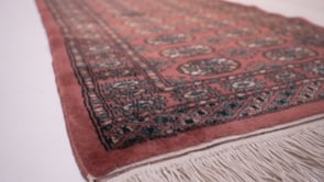 Oriental Rug Pakistani Handmade Runner Tribal 2'7"x12'0" (3x12) Pink Bokhara Elephant Foot Design #18751