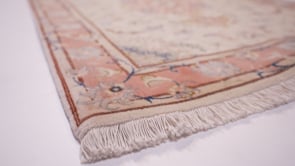 Persian Rug Tabriz Handmade Runner Traditional 2'9"x13'4" (3x13) Whites/Beige Pink Naghsh Floral Design #20761