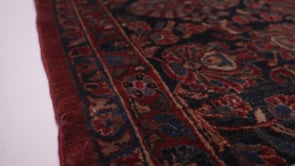 Persian Rug Sarouk Handmade Runner Traditional Vintage 2'7"x8'2" (3x8) Red Blue Partition Design #30720