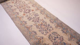 Persian Rug Kerman Handmade Runner Traditional 2'7"x12'2" (3x12) Whites/Beige Blue Floral Design #32265