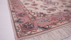 Persian Rug Tabriz Handmade Runner Traditional 2'10"x12'0" (3x12) Whites/Beige Pink Naghsh Floral Design #35081