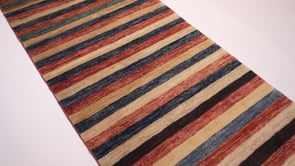 Oriental Rug Pakistani Handmade Runner Transitional 2'9"x9'6" (3x10) Multi-color Stripes Gabbeh Design #35642