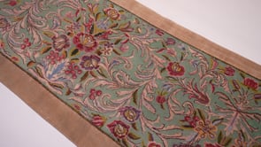 Persian Rug Kerman Handmade Runner Traditional 2'11"x11'8" (3x12) Green Floral Design #34407