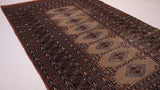 Oriental Rug Pakistani Handmade Area Tribal 3'0"x4'10" (3x5) Brown Geometric Design #36002