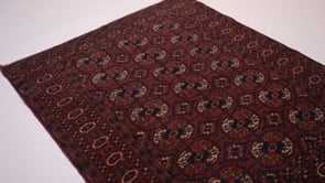 Persian Rug Turkmen Handmade Area Tribal 3'2"x4'0" (3x4) Red Bokhara Elephant Foot Design #36029