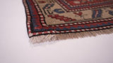 Caucasian Rug Kazak Handmade Area Tribal Vintage 2'8"x4'8" (3x5) Blue Geometric Design #32286